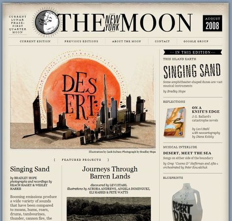 Retro and Vintage Designs - The New York Moon - Neighborhood Retro Website, Vintage Website Design, Vintage Web Design, Neighborhood Design, Freelance Website, What Is Fashion Designing, Newspaper Layout, Web Design Quotes, Book And Magazine Design