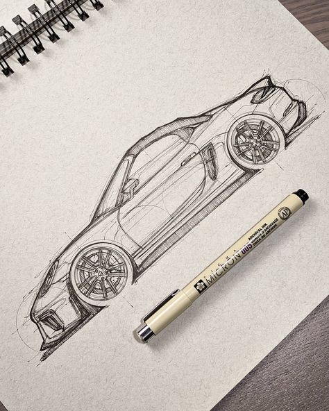 Super Cars Drawing, Porsche Drawing Sketch, Super Car Drawing, Supercar Sketch, Architecture Drawing House, How To Draw A Car, Sports Car Sketch, Car Drawing Ideas, Sports Car Drawing