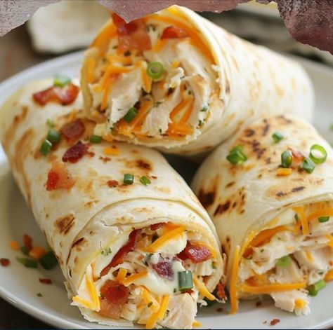 Easy Cooking Ideas, Pumpkin Bread Recipe Healthy, Chicken Bacon Ranch Wrap, Chicken Shredded, Bacon Roll, Chicken Roll Ups, Easy Family Recipes, Roll Ups Recipes, Pre Cooked Chicken