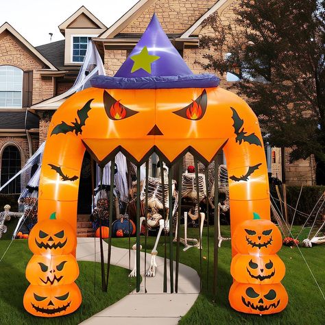 Halloween Candy Ideas, Halloween Archway, Pumpkin Arch, Halloween Arch, Outdoor Party Decor, Halloween Blow Ups, Big Pumpkin, Origin Of Halloween, Inflatable Pumpkin