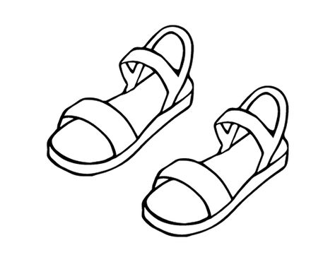 Sandals Coloring Pages Sandals Drawing, Shoes Coloring, Fashion Illustration Shoes, Shoes Clipart, Reading Tree, Love Coloring Pages, Fashion Drawing Sketches, Picture Templates, Drawing Cartoon Characters