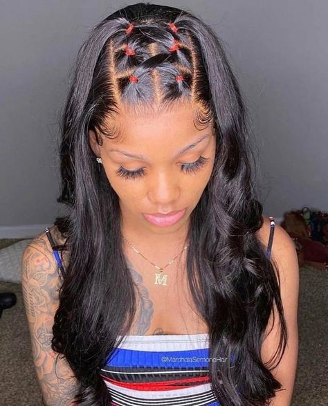 Flat Ironed Hair, Rubber Band Hairstyles, Flat Iron Hair, Iron Hair, Flat Iron Hair Styles, Natural Hair Styles Easy, Hair Ponytail Styles, Hair Laid, Black Hairstyles