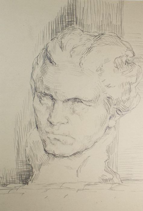 Original Pencil Sketch,'Classical Head', Circa 1940's, Hilda Burford (1887-1957 Mounted ready for framing on white card and matching backing card with cellophane protective wrapping    Overall size of the mount measures approx. 14" x 11" (which means it will fit standard size picture frame). The visible picture opening is  9.75" x 6.75" A really nice Sketch, ready for you to frame. Vintage Pencil Sketches, 1940s Drawing, Old Master Drawings Sketches, Old Anatomy Drawings, Old Masters Drawings Sketches Study, Human Sketch, Day Lilies, Ap Art, Sketchbook Inspiration