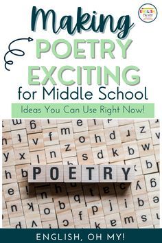 Celebrate Poetry Month with these fun and exciting poetry activity ideas for middle school students. Click through to read this blog post, where you will find some poetry teaching tricks, exciting and engaging poems for your middle school students, and suggestions on how to make poetry exciting in your middle school classroom. #middleschoolpoetry Poetry Activities Middle, Teaching Poetry Middle School, Poetry Unit Middle School, Poems For Middle School, High School Poetry, Middle School Ela Lessons, Poetry Activity, Poetry Writing Activities, Poetry Middle School