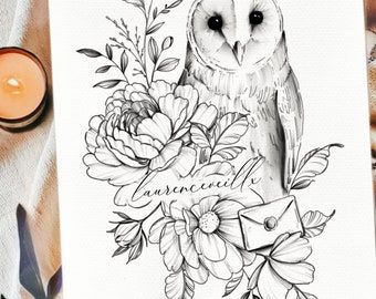 Goth Symbols, Wing Tattoos, Favorite Tattoos, Wildflower Tattoo, Female Sleeve, Owl Tattoo Design, Animal Skull, Neck Tattoos, Stencils Printables