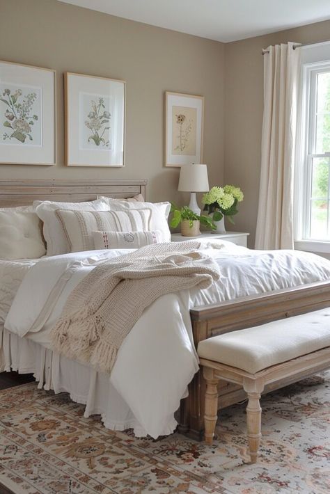 Light Taupe Bedroom, Beige Headboard Bedroom Color Schemes, Cream Color Bedroom, Soothing Bedroom Colors, Edgy Bedroom, Beige Bedroom Ideas, Beige Walls Bedroom, Tan Bedroom, House Upgrades