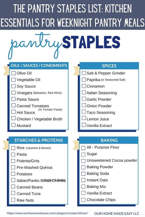 Weeknight Dinners Easy, Pantry Staples List, Ultimate Pantry, Meatless Chili, Pantry Meals, Pantry List, Kitchen Essentials List, List To Make, Taco Spice