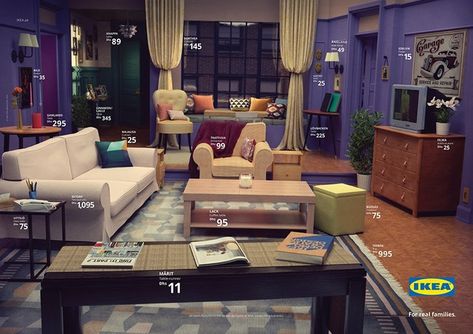 How To Recreate The 'Friends' Living Room With IKEA Furniture Ikea Uae, Ikea Instructions, Ikea Sideboard, Diy Sideboard, Friends Apartment, Living Tv, Ikea Catalog, Pub Set, Ikea Store