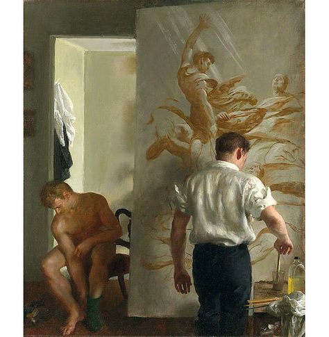 Artist Spotlight: John Koch Lillehammer, Classical Realism, Masculine Art, Tab Hunter, American Realism, Nyc Artist, Art Of Man, Realism Painting, Classic Paintings