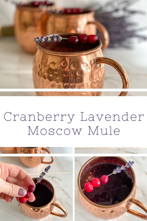 Lavender Moscow Mule, Lavender Food, Shot Of Vodka, Vodka Cranberry, Lavender Shortbread Cookies, Lavender Cocktail, Lavender Shortbread, Summertime Vibes, Cranberry Juice Cocktail