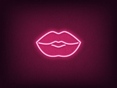 Pink Lips by Dmitry Mayer on Dribbble Lip Logo Design Ideas Aesthetic, Pink Lips Aesthetic, Lips Pink Aesthetic, Lips Neon Sign, Lips Graphic, Lips Illustration, Neon Lips, Lips Art, Light Aesthetic