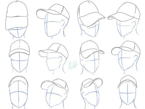 Hair With Hat Drawing Reference, Guy With Hat Drawing, Person With Hat Reference, Backwards Cap Drawing Reference, Person Wearing Hat Reference, Fitted Hat Drawing, Wearing Hat Reference, Baseball Hat Reference, Cap Reference Drawing