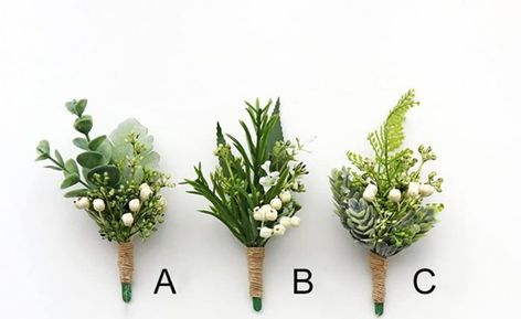 Boutonnieres with Succulents: Where to Buy Faux Succulent Boutonniere Boutonnière Ideas, Boutonniere Wedding Rustic, Wrist Corsage Wedding, Buttonhole Flowers, Succulent Boutonniere, Wedding Forest, Rustic Boutonniere, Flower Lapel Pin, Lapel Flower