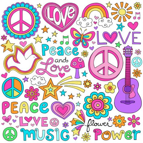 printable clipart Paz Hippie, Mundo Hippie, Peace Sign Art, Notebook Doodles, Hippie Party, Peace Love Happiness, Scrapbook Clipart, Love Backgrounds, Hippie Peace