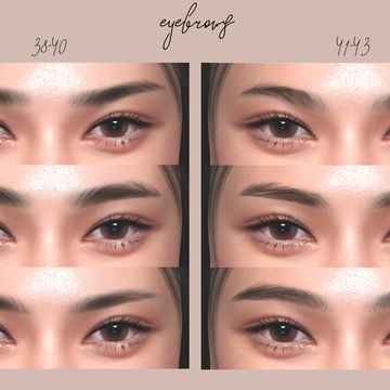 Sims 4 Asian Makeup, Asian Eyebrows, Sims 4 Cc Eyes, The Sims 4 Skin, Makeup Cc, Play Sims 4, Pelo Sims, The Sims 4 Packs, Sims 4 Cc Makeup