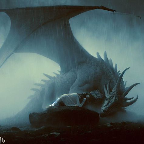 Sleeping one Dragon Lying Down, Sleeping Dragon Art, Dragon Laying Down, Portfolio Painting, Dragon Sleeping, Thieves Guild, Ap Portfolio, Sleeping Dragon, Haunted Hayride