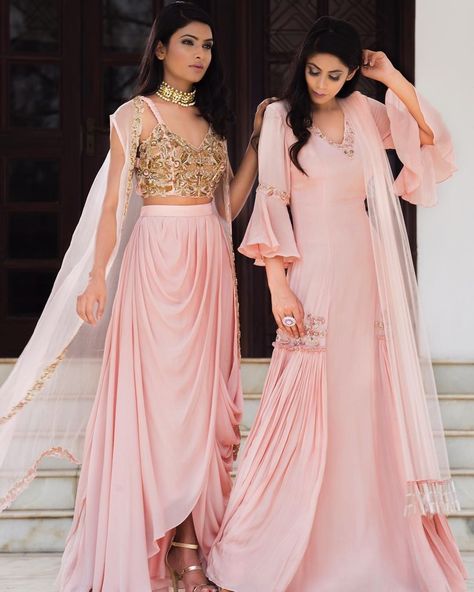 Embroidered Cape, Salwar Kamiz, Indian Gowns Dresses, Indian Gowns, Pink Dresses, Dress Indian Style, Indian Wedding Outfits, Lehenga Designs, Indian Designer Outfits