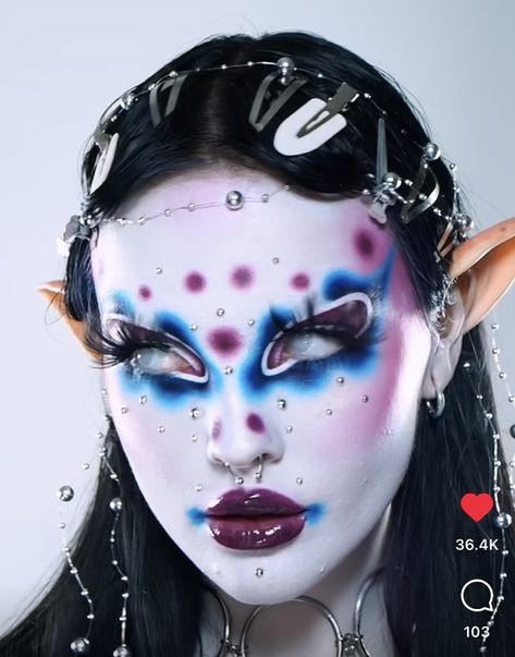 Alien Makeup, Funky Makeup, Drag Make-up, Face Paint Makeup, Graphic Makeup, Drag Makeup, Alternative Makeup, Ethereal Makeup, Unique Makeup