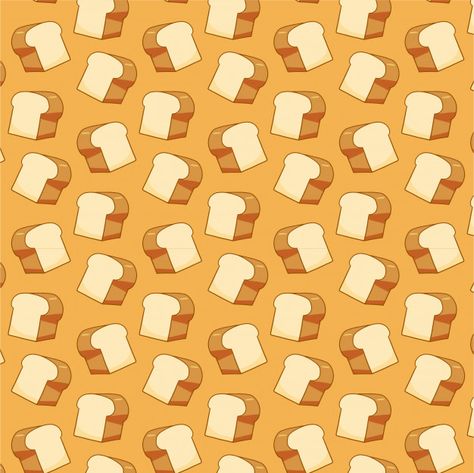 Breakfast seamless pattern with white br... | Premium Vector #Freepik #vector #pattern #food #wallpaper #bread Bread Background Wallpaper, Bread Background Design, Aesthetic Bread Wallpaper, Cute Bread Wallpaper, Bread Aesthetic Wallpaper, Toast Wallpaper, Bread Wallpaper, Duck Bread, Bread Background