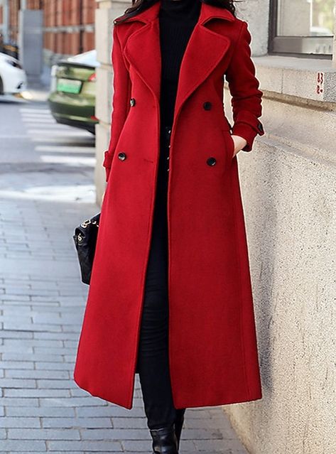 Winter Long Coat, Formal Coat, Coat Trends, Trendy Jackets, Long Winter Coats, Long Coat Women, Jacket Long, Wool Blend Coat, Double Breasted Coat