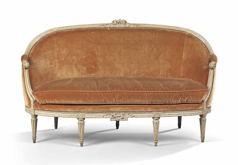 c1780 A LOUIS XVI GREY-PAINTED CANAPE EN CORBEILLE BY PIERRE BRIZARD, CIRCA 1780 Price realised  GBP 11,875 French Sofa, Antique Chairs, Century Furniture, Louis Xvi, Furniture Lighting, Antique Furniture, Sofa Furniture, Vintage Furniture, 18th Century