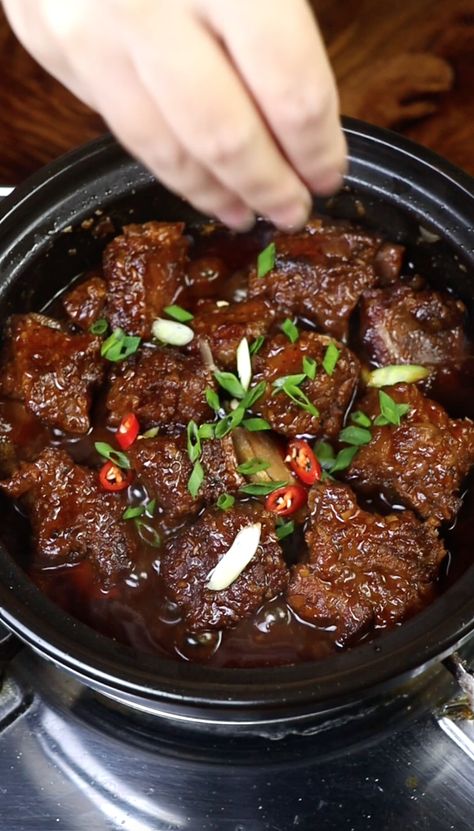 Super Tender Must-Try Braised Pork Ribs - Another Food Lover Pork Spare Ribs Recipe, Pork Riblets, Braised Pork Ribs, Pork Spare Ribs, Asian Pork, Resep Salad, Pork Rib Recipes, Instagram Recipes, Braised Pork