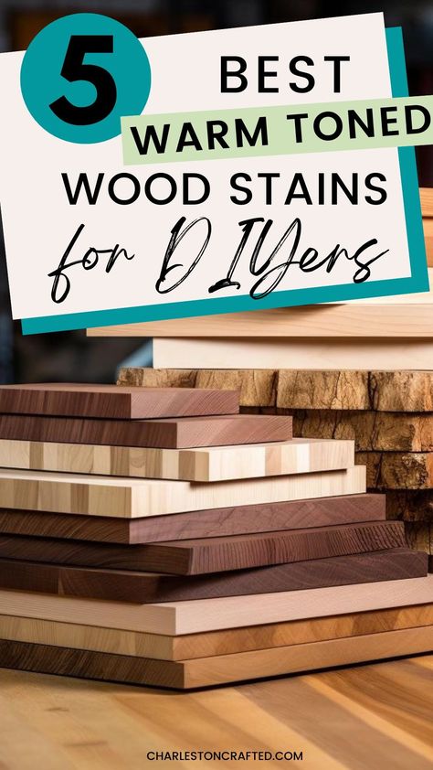 Want to add warm color to wood? Here are the best warm toned wood stain colors to use on your next wood project! Learn which stains complement cherry, oak, mahogany, pine, cedar, and more to achieve your desired finish. Gel Stain Over Maple Cabinets, Stain Colors For Cedar Wood, Staining Cedar Wood, Golden Oak Wood Stain, Mahogany Wood Stain, Best Wood Stain, Cherry Wood Stain, Minwax Stain Colors, Oak Wood Stain