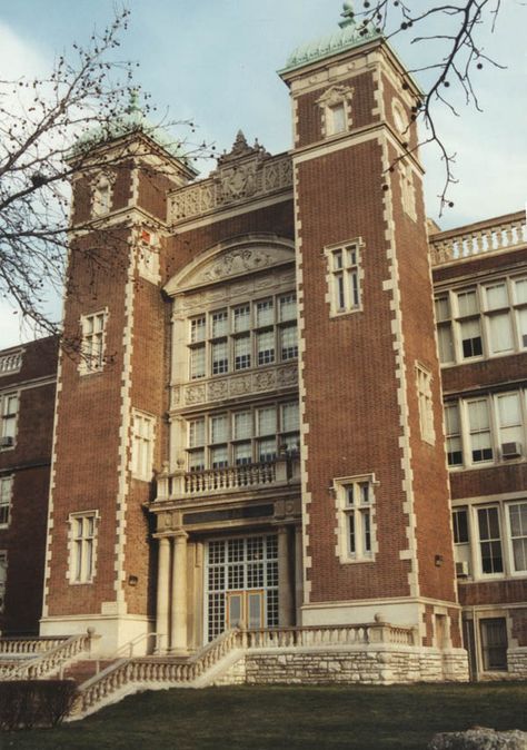 Central High 1902 St. Louis | Ittner & Milligan School Buildings Big Academy Building, School Building Reference, School Buildings Architecture, School Buildings Aesthetic, High School Building Aesthetic, Witch School Building, Old School Building Aesthetic, Vintage School Building, Aesthetic School Building