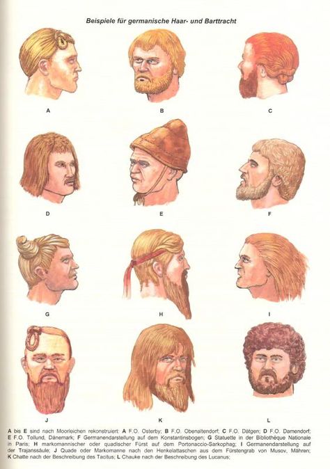 Germanic Hairstyle, Germanic People, Bog Bodies, Historical Hairstyles, Eagle Images, Germanic Tribes, Celtic Warriors, Historical Illustration, Ancient Celts