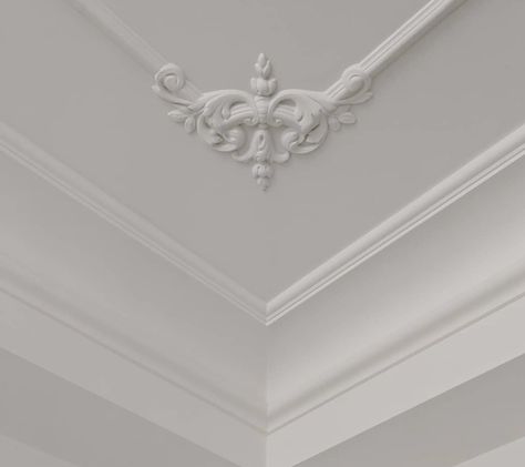 Moulding On Ceiling Molding Ideas, Collins Design, Ceiling Remodel, Corner Molding, Gypsum Design, Plaster Ceiling Design, Molding Ceiling, Cornice Design, Ceiling Trim