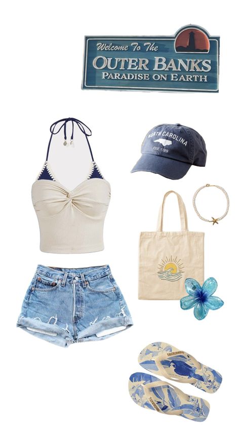 #outerbanks #obx #outfit #sarahcameron Outfit Ideas Outer Banks, Outfits To Wear In Costa Rica, Fancy Beachy Outfits, North Carolina Summer Outfits, Beachy Core Outfits, Vsco Summer Outfits 2019, Outer Banks Outfits Kook, Summer Outfits Not Revealing, Hawaii Outfit Inspiration