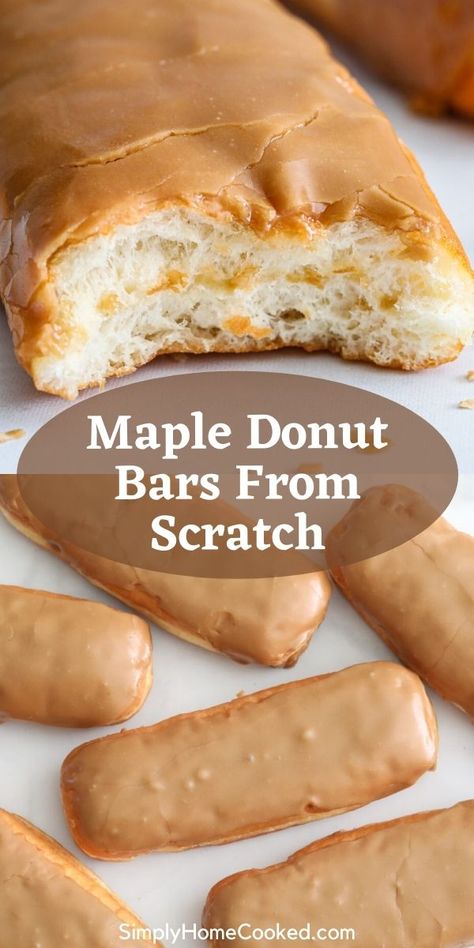 Maple Donut Bars, Maple Rolls, Filled Donut Recipe, Maple Bars Recipe, Maple Desserts, Maple Donuts, Doughnut Recipe Easy, Donut Filling, Rolls Homemade