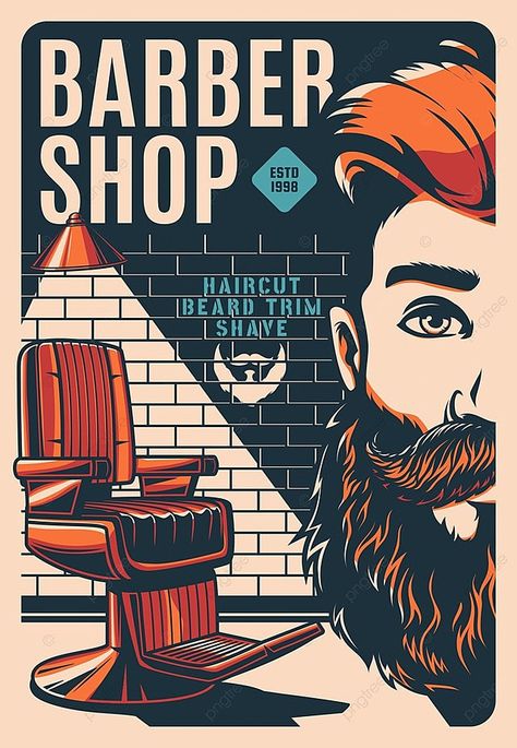 Barber Shop Poster Design, Barber Shop Poster, Logo Barbershop, Mustache Template, Barbershop Poster, Barber Poster, Holiday Poster Design, Barber Shop Vintage, Shave Razor