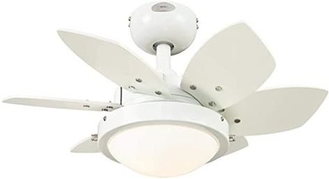 Westinghouse Lighting 7224700 Quince Indoor Ceiling Fan with Light, 24 Inch, White - - Amazon.com Ceiling Fan Light Kit, Ceiling Fan Blades, White Ceiling Fan, Indoor Ceiling Fan, Contemporary Ceiling Fans, Flush Mount Ceiling Fan, Dimmable Led Lights, White Ceiling, Fan With Light