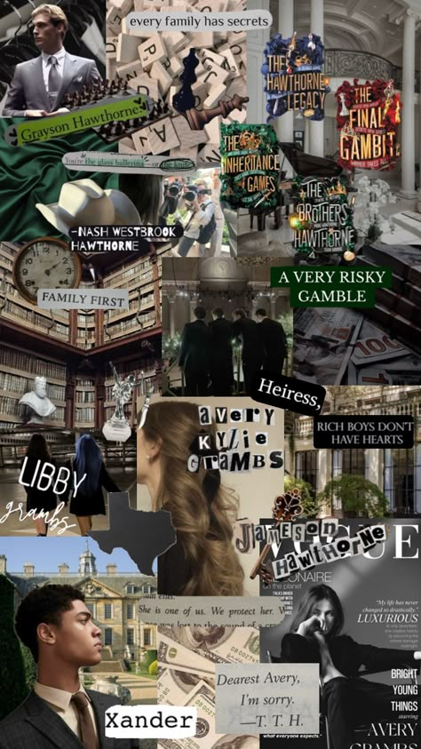 My Entry for @audrey_vg My favorite book The Inheritance Games ♟️💰✨🥂 Inheritance Trilogy, The Inheritance Games, The Gambit, Romance Series Books, Inheritance Games, Book Background, The Best Series Ever, Book Posters, I Love Reading