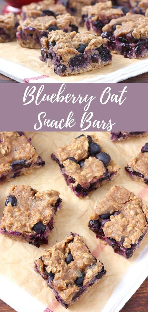 These healthy Blueberry Oat Snacks bars are filled with two cups of fresh blueberries and warm cinnamon flavor! #blueberries Healthy Recipes With Frozen Blueberries, Blueberry Oat Bars Healthy, Blueberry Toddler Recipes, Blueberry Recipes Easy 4 Ingredients, Oat Bars For Toddlers, Things To Make With Blueberries, Healthy Blueberry Bars, Filling Snacks For Kids, Leftover Blueberries