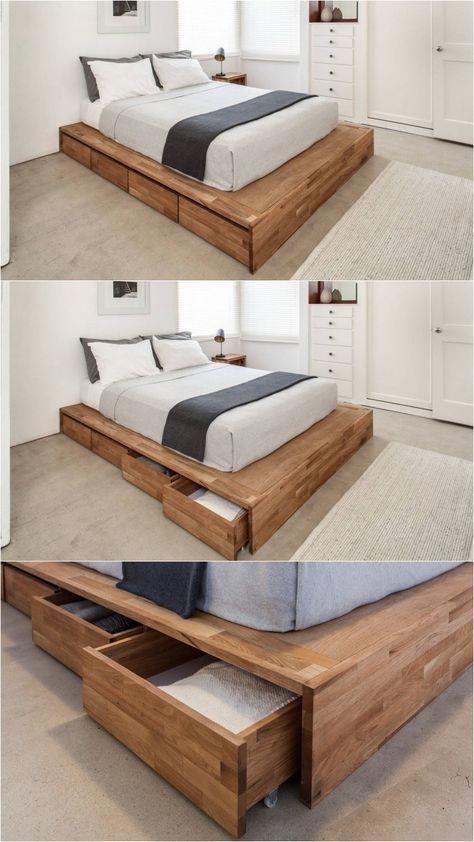 Diy Seng, Minimalist Dekor, Sell Easy, Crafts Fall, Diy Platform Bed, Classy Halloween, Murphy Bed Plans, Bedroom Minimalist, Bed Platform