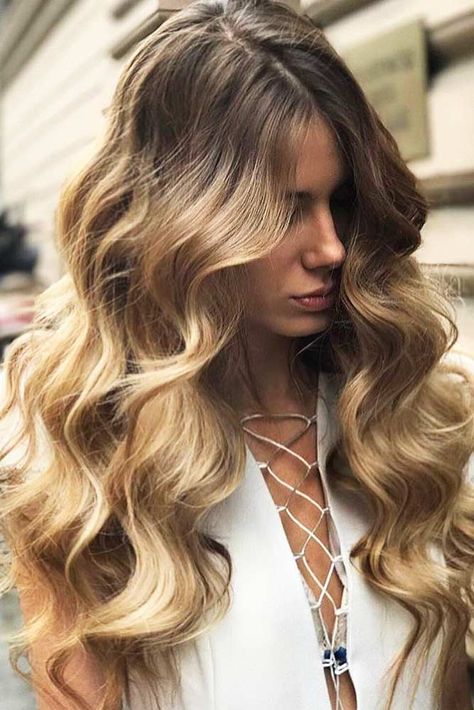 Long Hollywood Waves #haircuts #ovalface #longhair Big Wave Hairstyles, Bridesmaid Hollywood Waves, Hollywood Waves Bridesmaid, Big Waves For Long Hair, Hollywood Waves Long Hair, Big Hollywood Waves, Long Hollywood Waves, Big Hollywood Curls, Big Waves Hairstyle