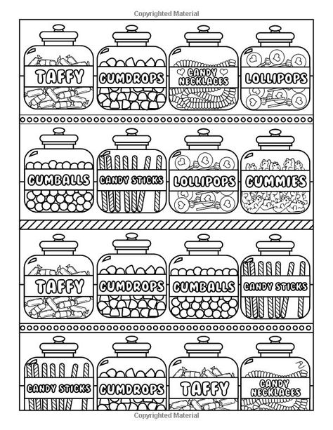 http://Amazon.com: Candy World Coloring Book: 24 Totally Sweet Coloring Pages (9781523869411): Dani Kates: Books Candy World, Food Coloring Pages, A Coloring Page, Mini Brands, Free Adult Coloring Pages, Adult Coloring Book Pages, Cute Coloring Pages, Coloring Pages To Print, Taffy