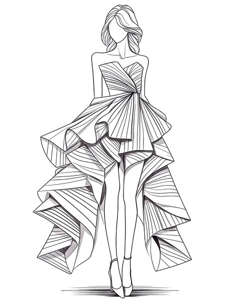 Asymmetrical high fashion dress