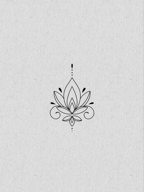 Small Tattoos Lotus, Underboob Lotus Tattoo, Femme Tattoo Ideas, Tattoo Representing Growth, Lotus Small Tattoo, Sternum Lotus Tattoo, Lotus Minimalist Tattoo, Small Lotus Tattoo Design, Lotto Tattoo