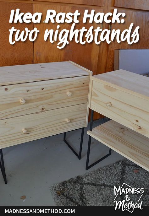 Ikea Hack Nightstand, Ikea Rast Nightstand, Ikea Rast Makeover, Ikea Bedside, Ikea Rast Dresser, Ikea Dresser Makeover, Ikea Nightstand, Ikea Rast Hack, Diy Furniture Building