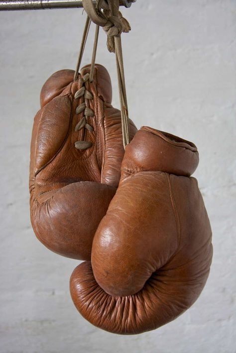 1930s german boxing gloves by DEHA | From a unique collection of antique and modern decorative objects at http://www.1stdibs.com/furniture/more-furniture-collectibles/decorative-objects/ Golden Gloves Boxing, Vintage Boxing Aesthetic, Vintage Sport Aesthetic, Boxing Gloves Aesthetic, Boxing Gloves Photography, Vintage Sports Aesthetic, Man Made Objects, Boxer Gloves, Objects Aesthetic