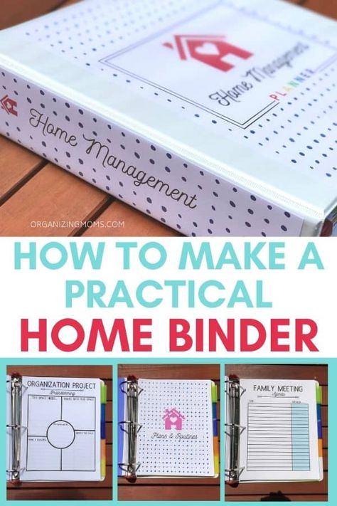 House Planner Home Management Binder, Family Notebook Home Management Binder Free Printables, Organizing Home Documents, Home Planner Binder, Home Warranty Binder, Household Bills Organization, Home Planning Binder, Binders To Organize Life, Organize Household Paperwork