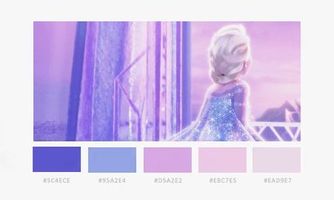 frozen color palette | Found on tumblr.com Frozen 2 Color Scheme, Elsa Color Palette, Frozen Colour Palette, Frozen Colors Palette, Disney Frozen Color Palette, Frozen Color Palette, Subtle Frozen Bedroom, Elsa Frozen Room Decor, Kids Bathroom Ideas Shared