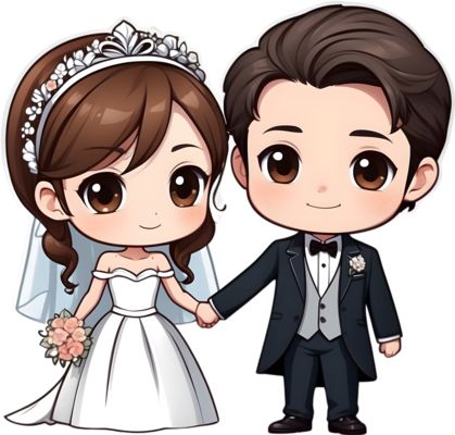 Cartoon Wedding, Bride And Groom Cartoon, Wedding Couple Cartoon, Couple Png, Bird Clipart, Drawing Clipart, Butterfly Clip Art, Cute Animal Clipart, Wedding Clipart