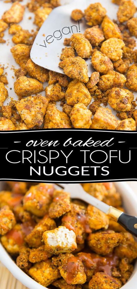 Firm Tofu Recipes, Baked Popcorn Chicken, Tofu Nuggets, Salad Toppers, Popcorn Chicken, Crispy Tofu, Baked Tofu, Buddha Bowl, Healthy Foodie