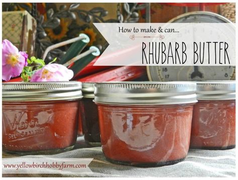 rhubarb butter- yellow birch hobby farm Rhubarb Butter, Ice Cream Place, Hobby Farm, Rhubarb Recipes, Jelly Recipes, Delicious Vegetables, Butter Yellow, Jams & Jellies, Hobby Farms