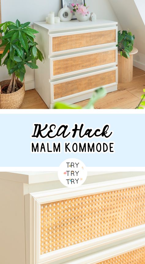 DIY, DIY Deko, DIY Möbel, Einrichtung, Flur, Garderobe, Hack, IKEA, IKEA Hack, IKEA MALM, inspiration, Kreativität, MALM Kommode, Möbel, Personalisierung, Umgestaltung, Upcycling Ikea Malm Rattan, Diy Ikea Hemnes Dresser Makeover, Ikea Hurdal, Malm Upcycling, Ikea Hacks Malm, Malm Diy, Commode Malm Ikea, Diy Interior Furniture, Ikea Malm Drawers