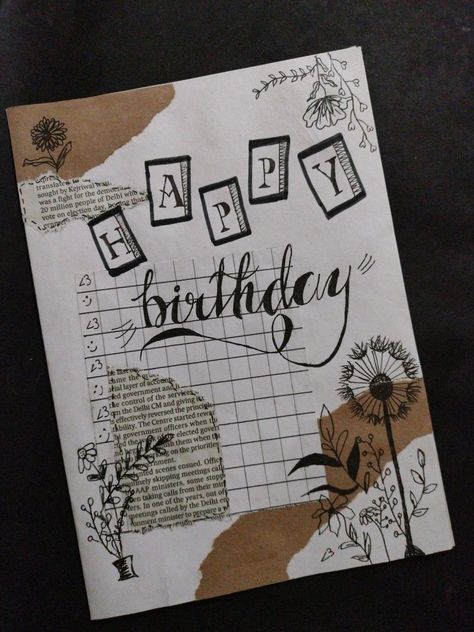 Aesthetic Birthday Card ✨ Birthday Journal Prompts, Birthday Journal, Happy Birthday Cards Diy, Birthday Card Ideas, Aesthetic Birthday, Creative Birthday Cards, Perfect Aesthetic, Birthday Card Drawing, Diy Birthday Gifts For Friends